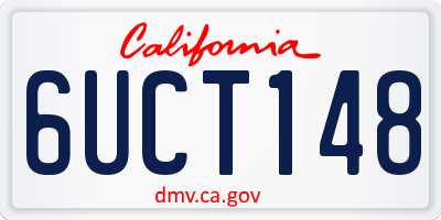 CA license plate 6UCT148