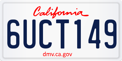 CA license plate 6UCT149