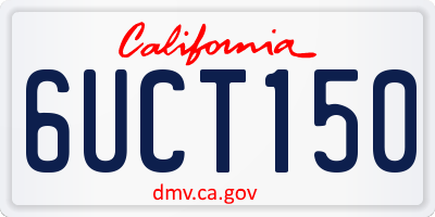 CA license plate 6UCT150