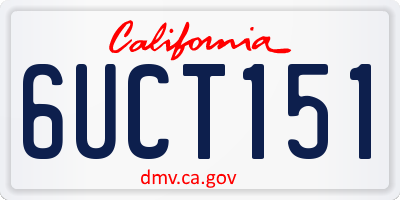 CA license plate 6UCT151