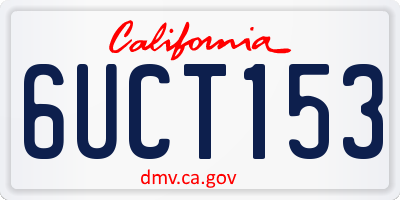 CA license plate 6UCT153