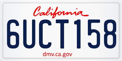 CA license plate 6UCT158