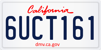 CA license plate 6UCT161