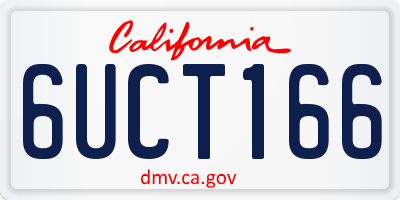 CA license plate 6UCT166