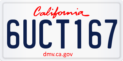 CA license plate 6UCT167