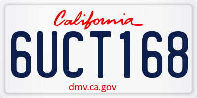 CA license plate 6UCT168