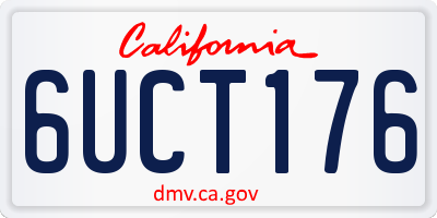 CA license plate 6UCT176