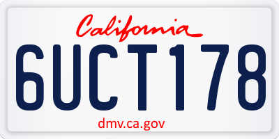 CA license plate 6UCT178
