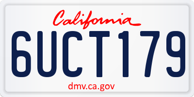 CA license plate 6UCT179