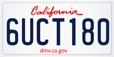 CA license plate 6UCT180