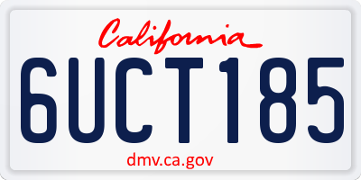 CA license plate 6UCT185