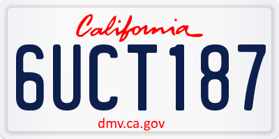 CA license plate 6UCT187