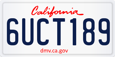 CA license plate 6UCT189