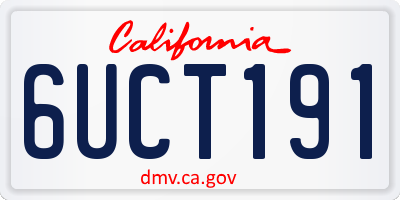 CA license plate 6UCT191