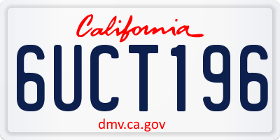 CA license plate 6UCT196