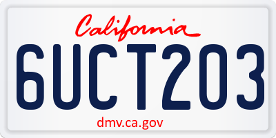 CA license plate 6UCT203