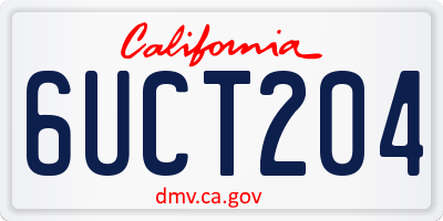 CA license plate 6UCT204