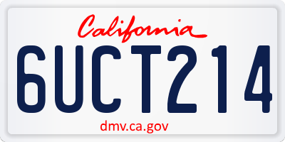 CA license plate 6UCT214