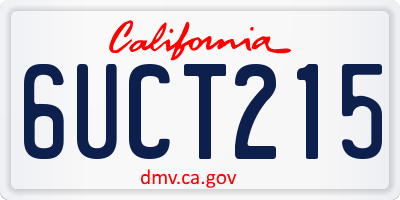 CA license plate 6UCT215