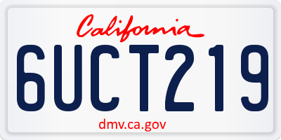 CA license plate 6UCT219