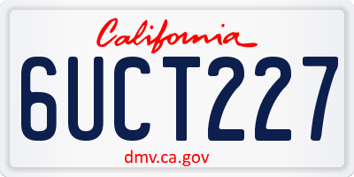 CA license plate 6UCT227