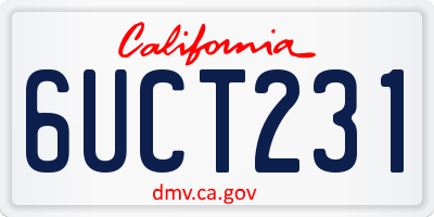 CA license plate 6UCT231