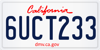 CA license plate 6UCT233