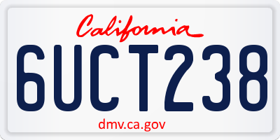 CA license plate 6UCT238