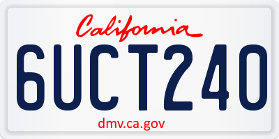 CA license plate 6UCT240