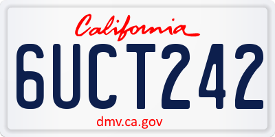 CA license plate 6UCT242
