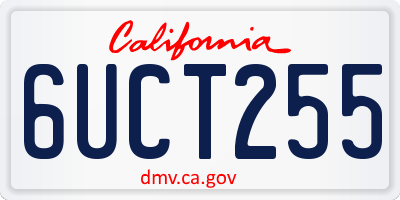 CA license plate 6UCT255