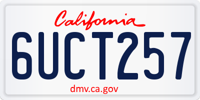 CA license plate 6UCT257