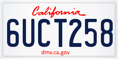 CA license plate 6UCT258