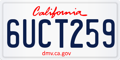 CA license plate 6UCT259
