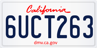 CA license plate 6UCT263