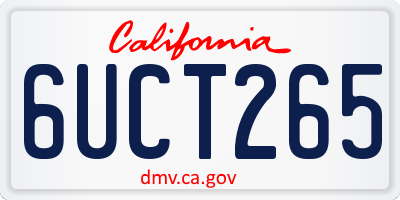 CA license plate 6UCT265