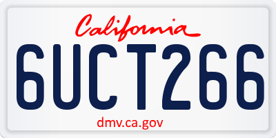 CA license plate 6UCT266