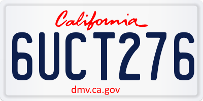 CA license plate 6UCT276