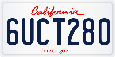 CA license plate 6UCT280