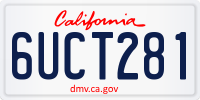 CA license plate 6UCT281