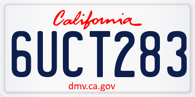 CA license plate 6UCT283