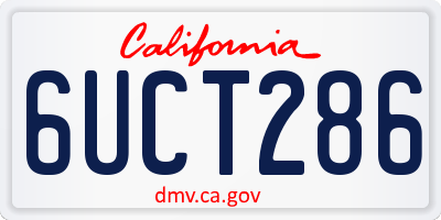 CA license plate 6UCT286