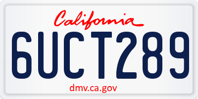 CA license plate 6UCT289