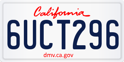 CA license plate 6UCT296