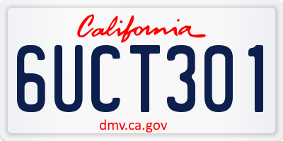 CA license plate 6UCT301