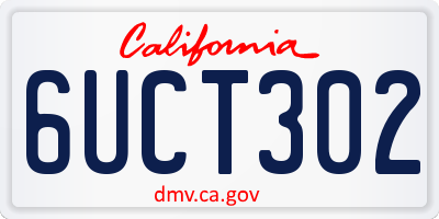 CA license plate 6UCT302