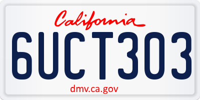 CA license plate 6UCT303