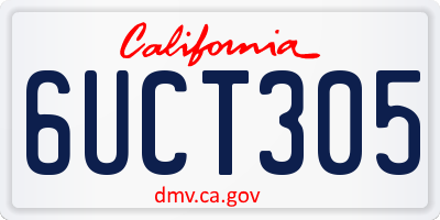 CA license plate 6UCT305