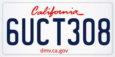 CA license plate 6UCT308