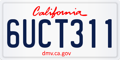 CA license plate 6UCT311